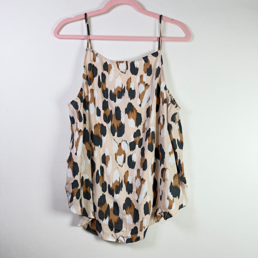 ANN TAYLOR Multicolor Abstract Animal Print Cami Tank Top XL